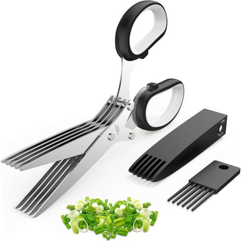 Herb Scissors Effortless Herb Shears Cutter Tool Sharp Stainless Steel Blades